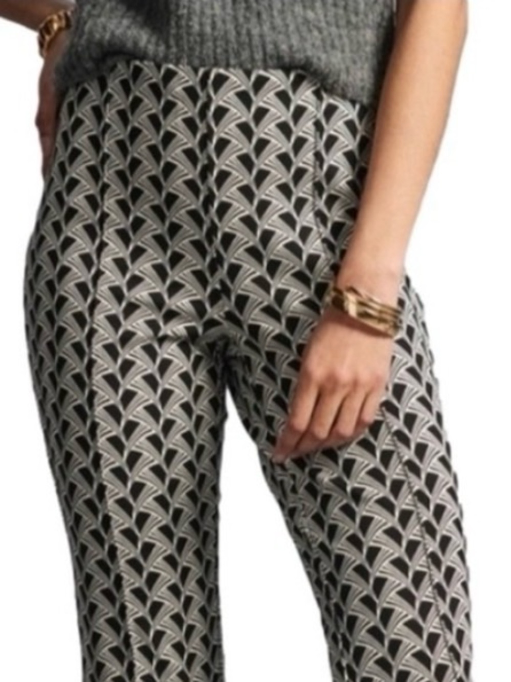 Anthropologie Maeve Margot Geo Print Kick Flare Crop - Picture 3 of 13